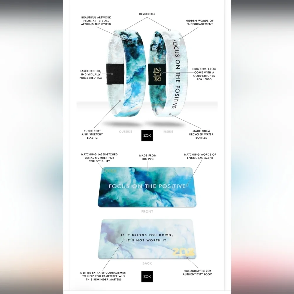 🖤 ZOX “Forever Young” Wristband — Retired • Complete Set Size Medium